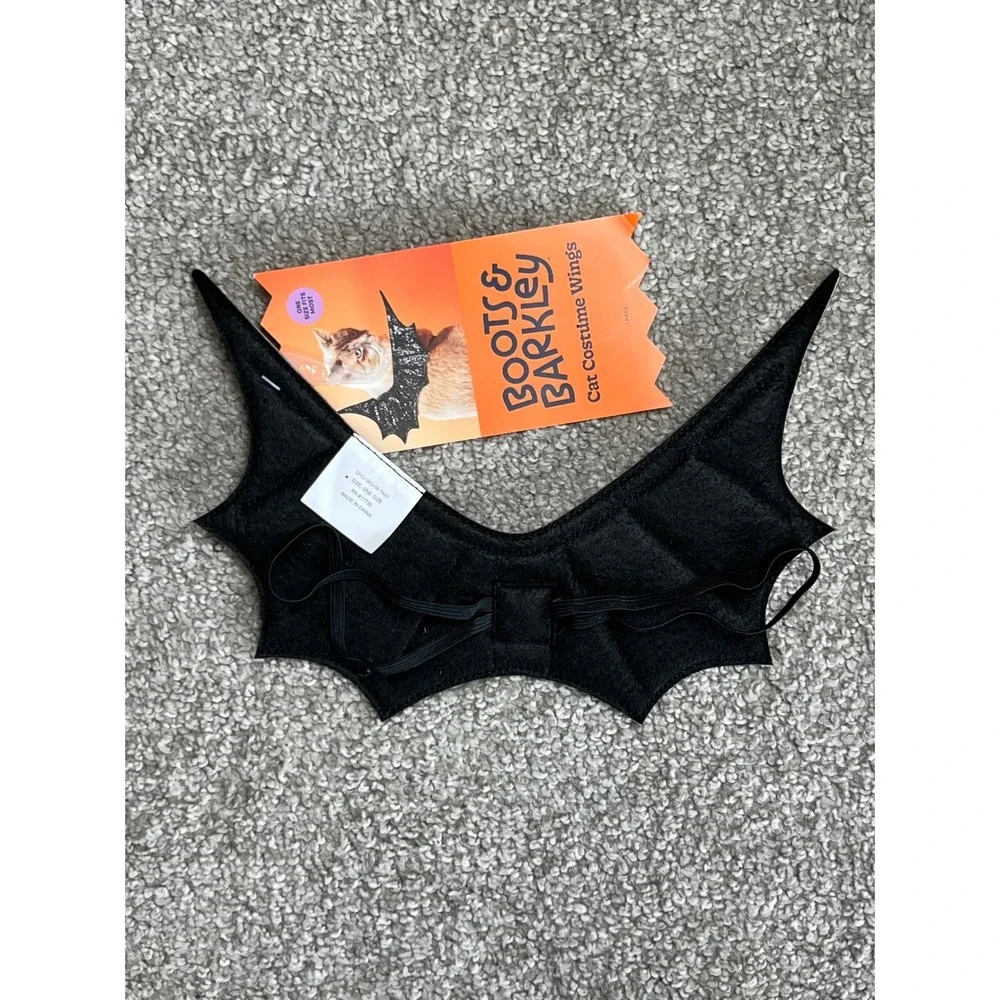 Boots & Barkley Cat Costume Wings Glitter Bat Halloween Pet Accessory Black OS